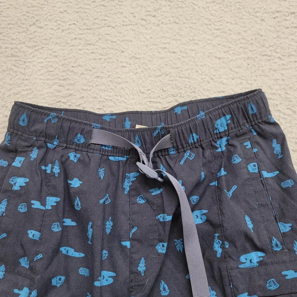 The North Face Shorts Mens Small Blue Outdoors All‎ Over Print Belted Stretch